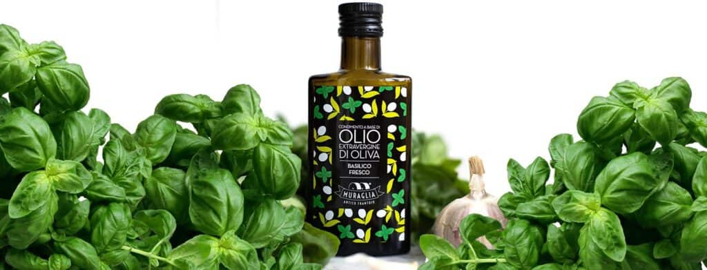 Olio extravergine aromatico al basilico